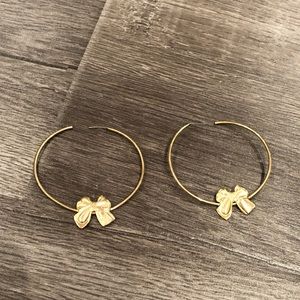 Emily Elizabeth Jewelry Gold Bow Hoop Earrings